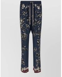 Dolce & Gabbana - Silk Peonie Print Wide-Leg Track Pants - Lyst
