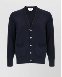 Thom Browne - Cotton Fine-Knit V-Neck Cardigan - Lyst