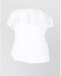 Isabel Marant - Ramie Strapless Ruffled Asymmetric Top - Lyst
