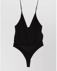 Elisabetta Franchi - Silk V-Neck Sleeveless Bodysuit - Lyst