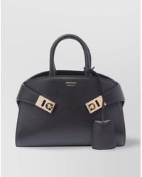 Ferragamo - Structured Top Handle Shoulder Bag - Lyst