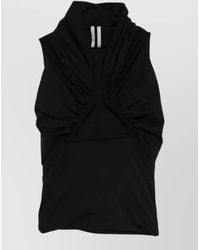Rick Owens - Draped Sleeveless Turtleneck Jersey Top - Lyst