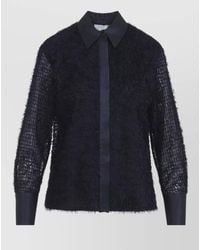 Peserico - Sheer Textured Knit Shirt Relaxed Fit - Lyst