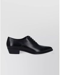 Celine - Pointed Toe Lace Shoes With Perforated Detailing - Lyst
