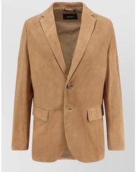 BOSS - Mazer Suede Blazer Single Breasted Lapel - Lyst