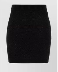 Elisabetta Franchi - Wool Ribbed Mini Fitted Skirt - Lyst