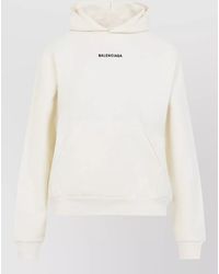 Balenciaga - Medium Fit Cotton Fleece Hooded Sweatshirt - Lyst