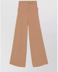 Max Mara - Wide-Leg High Waist Trousers With Ironed Crease - Lyst