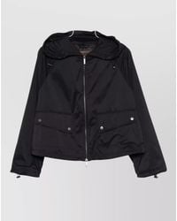 Emporio Armani - Hooded Nylon Jacket Short Length Drawstring - Lyst