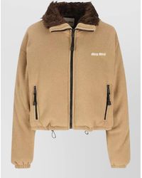 Miu Miu - Down Cropped Fleece Jacket - Lyst