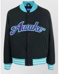 AWAKE NY - Varsity Jacket Logo Band Collar Wool - Lyst