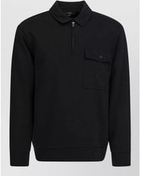 Vince - Cotton Blend Polo Knit Zip Front - Lyst