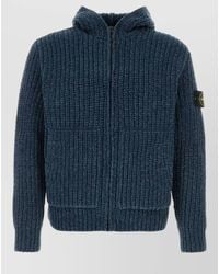 Stone Island - Ribbed Hooded Zip-Up Cardigan - Lyst