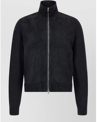 Tom Ford - High Collar Mixed Knit Zip Jacket - Lyst