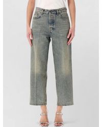 Haikure - Denim High-Rise Straight-Leg Cropped Trousers - Lyst