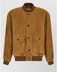 Saint Laurent - Suede Bomber Jacket - Lyst