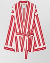 forte_forte - Kimono Jacket Long Sleeves Striped Belt - Lyst
