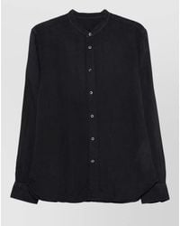 120% Lino - Slim Fit Shirt Long Sleeves Mandarin Collar - Lyst
