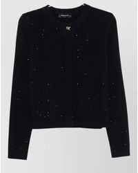 Fabiana Filippi - Wool Cardigan Crew Neck Sequin Detail - Lyst