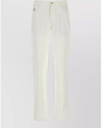 Brunello Cucinelli - Cotton Corduroy Slim-Fit Five-Pocket Trousers - Lyst