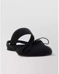MM6 by Maison Martin Margiela - Round Toe Slip-On Ballet Flats With Bow Detail - Lyst