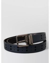 Dolce & Gabbana - Perforated Skinny Leather Belt - Lyst