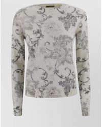 Herno - Floral Print Crew Neck Sweater - Lyst