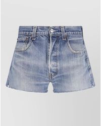 RE/DONE - Straight Shorts Frayed Hem Belt Loops Pockets - Lyst