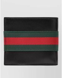Gucci - Bifold Wallet Stripe Detail Leather Design - Lyst