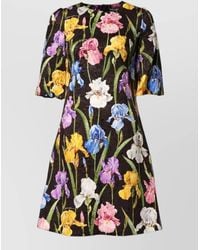 Dolce & Gabbana - Floral Brocade A-Line Mini Dress - Lyst