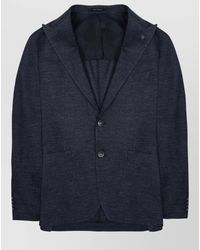 Tagliatore - Linen Blend Single Breasted Coat - Lyst