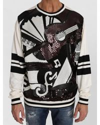 Dolce & Gabbana - Jazz Guitar Sequin Knit Pullover Top - Lyst