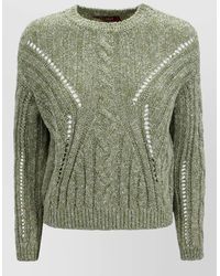 Max Mara - Cropped Boxy Alpaca Blend Metallic Sweater - Lyst