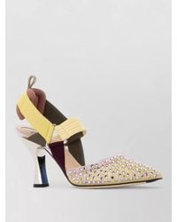 Fendi - Mesh And Fabric Colibrì Pumps Slingback - Lyst