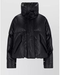 MM6 by Maison Margiela - Faux Leather High-Neck Puffer Jacket - Lyst