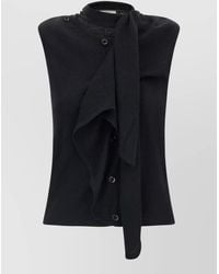 Lemaire - Fine-Knit Draped Asymmetric Panel Sleeveless Knitted Top - Lyst