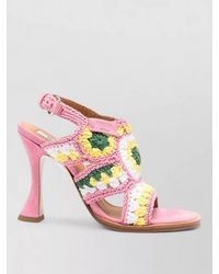 Moschino - Sandals Heel Open Toe Crochet Slingback Strap - Lyst