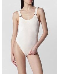 Hunza G - Ring Strap Scoop Neckline Textured Swimsuit - Lyst
