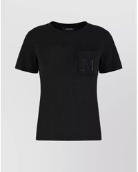 Max Mara - Short Sleeve Crew Neck T-Shirt With Chest Pocket - Lyst