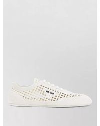 Prada - Low Profile Mesh Sneakers Rubber Sole - Lyst