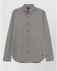 Emporio Armani - Geometric-Pattern Long-Sleeve Shirt - Lyst