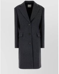 Miu Miu - Wool Coat With Back Vent And Flap Pockets - Lyst