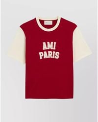 Ami Paris - Jersey T Shirt Contrast Sleeves Crew Neck - Lyst