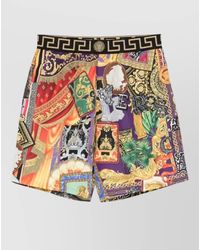 Versace - Baroque Print Long Swim Boxer Shorts - Lyst