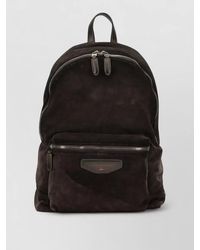 Santoni - Suede Backpack Adjustable Straps Top Handle - Lyst