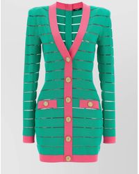 Balmain - Two-Tone Knit Dress - Lyst