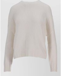 LA ROSE - Crew Neck Knitwear Long Sleeves Ribbed Trim - Lyst