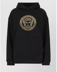 Versace - Cotton Oversized Hooded Sweatshirt - Lyst