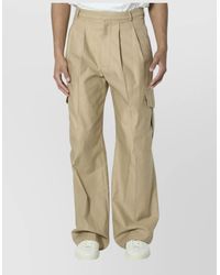 Celine - Cotton Mid-Rise Wide-Leg Cargo Trousers - Lyst