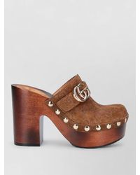 Gucci - Sandals Platform Sole Block Heel Studs - Lyst